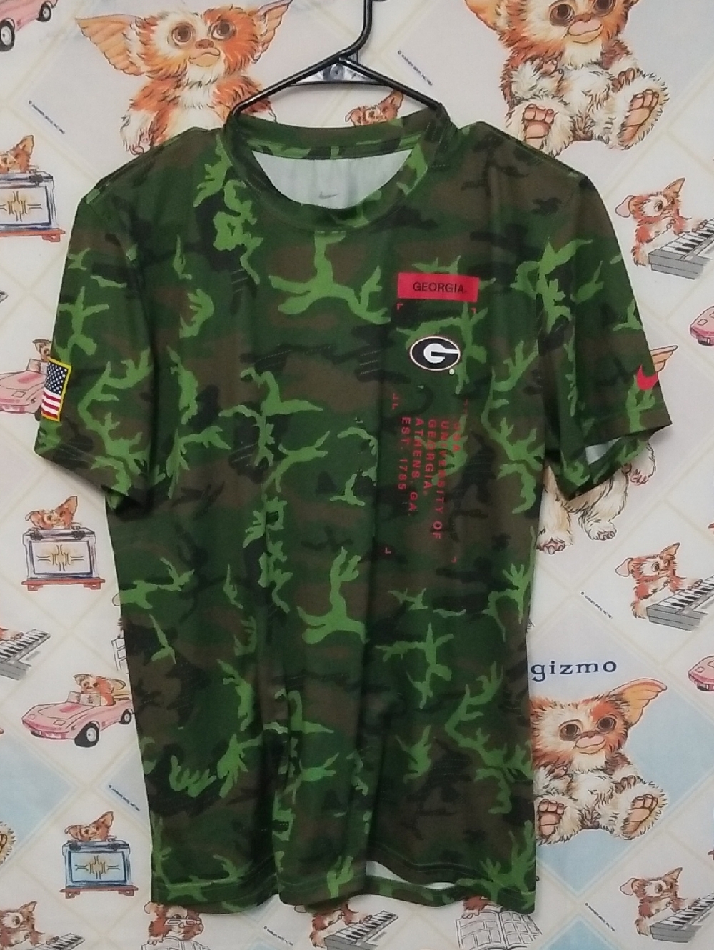 Nike UGA Dawgs Georgia Bulldogs Football Dri-fit Shirt Mens Medium USA Camo
